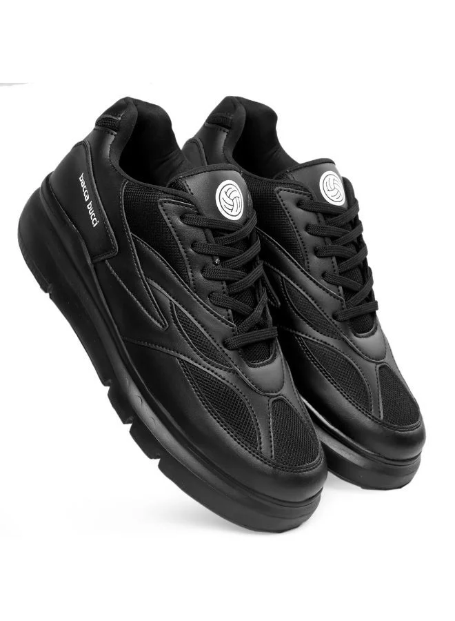 Bacca Bucci Black Urban Retro Blocked Fashion Sneakers for Men | Best Price UAE